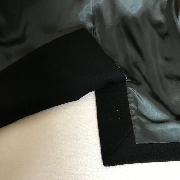 J. Crew Size 4 Black Peacoat Wool by Nello Gori Double Breasted 2 Pockets - Picture 5 of 13